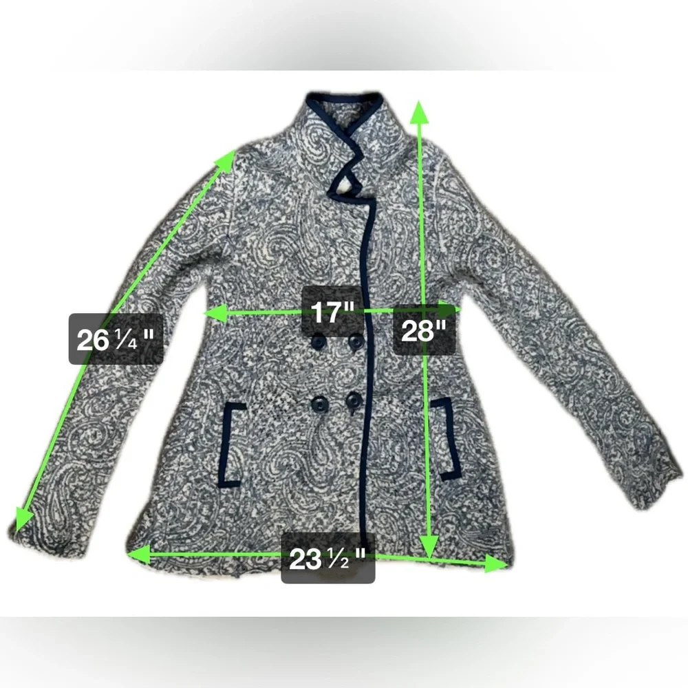 Angel of the North - Women’s Paisley Lace Wool‎ Jacket - Medium - Blue & Gray - Picture 9 of 9